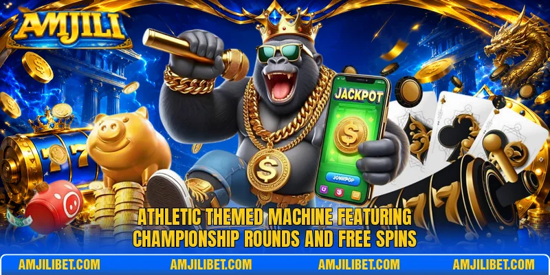Athletic themed machine featuring championship rounds and free spins