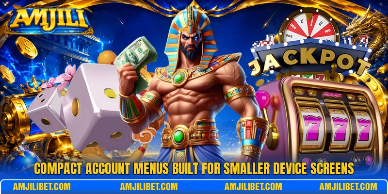 Compact account menus built for smaller device screens