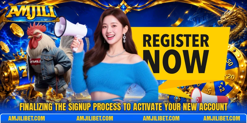 Finalizing the signup process to activate your new account