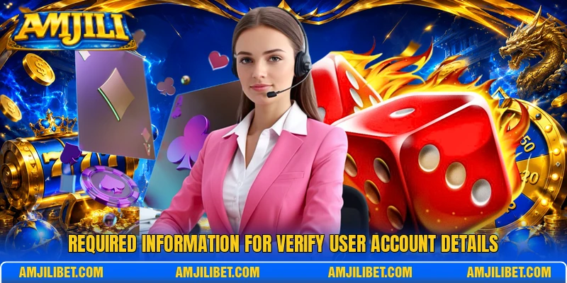 Required information for verify user account details