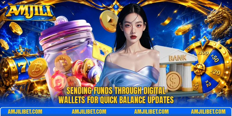 Sending funds through digital wallets for quick balance updates