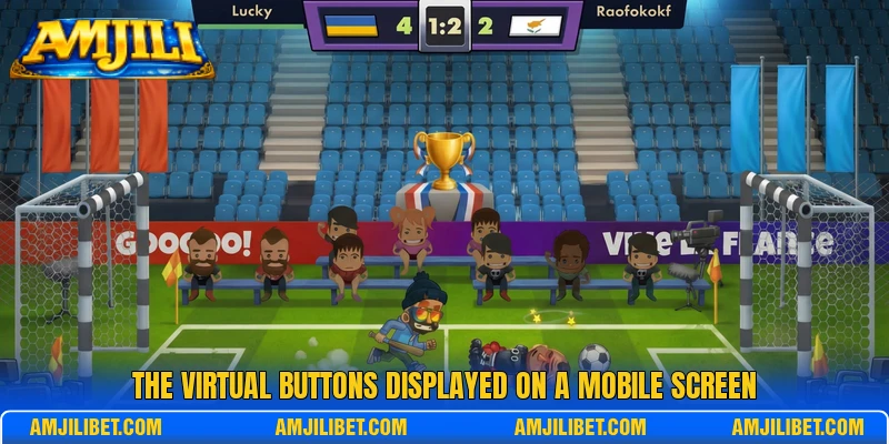 The virtual buttons displayed on a mobile screen