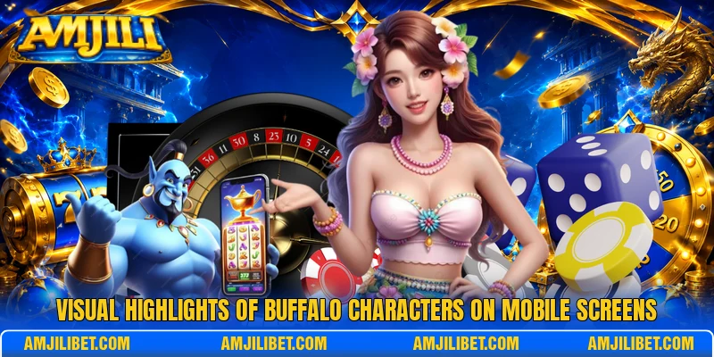 Visual highlights of buffalo characters on mobile screens